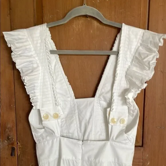Tibi crisp White Ruffled Jumpsuit